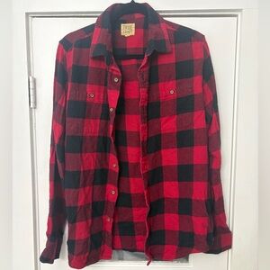 True Craft Red and Black Checkered Shirt
